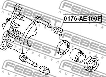 Febest 0176-AE100F - Virzulis, Bremžu suports ps1.lv