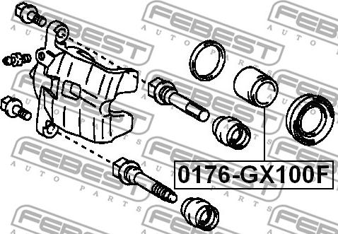 Febest 0176-GX100F - Virzulis, Bremžu suports ps1.lv