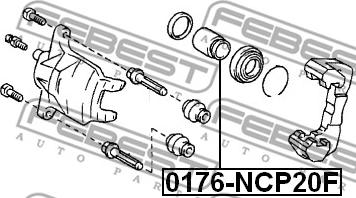 Febest 0176-NCP20F - Virzulis, Bremžu suports ps1.lv