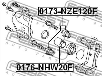 Febest 0176-NHW20F - Virzulis, Bremžu suports ps1.lv