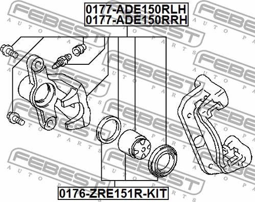 Febest 0177-ADE150RRH - Bremžu suports ps1.lv