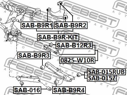 Febest SAB-B9R2 - Piekare, Šķērssvira ps1.lv