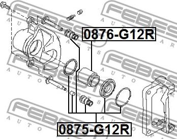 Febest 0876-G12R - Virzulis, Bremžu suports ps1.lv