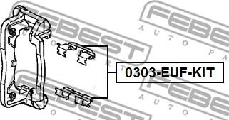 Febest 0303-EUF-KIT - Piederumu komplekts, Disku bremžu uzlikas ps1.lv