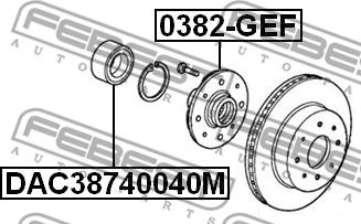 Febest DAC38740040M - Riteņa rumbas gultnis ps1.lv