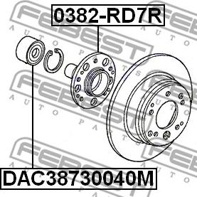 Febest DAC38730040M - Riteņa rumbas gultnis ps1.lv