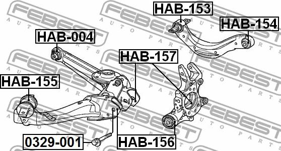 Febest HAB-154 - Piekare, Šķērssvira ps1.lv