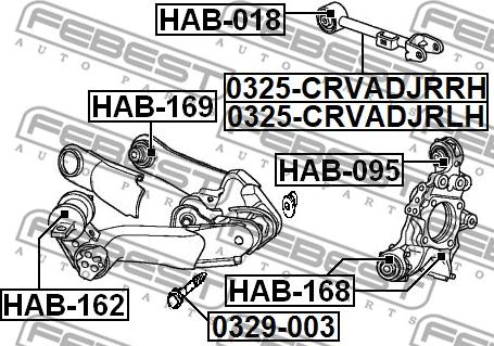 Febest 0325-CRVADJRRH - Neatkarīgās balstiekārtas svira, Riteņa piekare ps1.lv