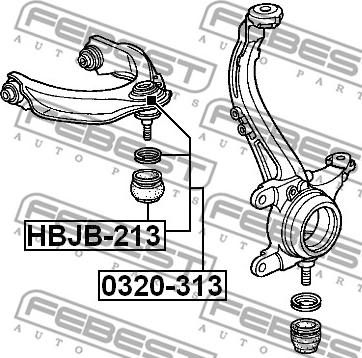 Febest 0320-313 - Balst / Virzošais šarnīrs ps1.lv