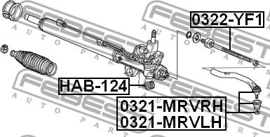 Febest 0322-YF1 - Aksiālais šarnīrs, Stūres šķērsstiepnis ps1.lv