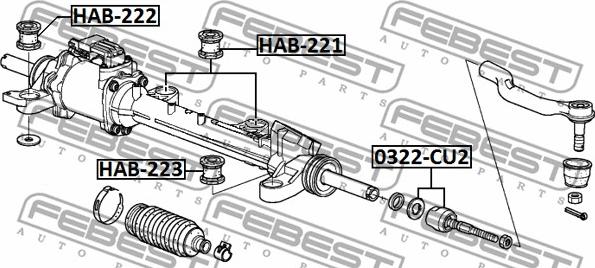 Febest 0322-CU2 - Aksiālais šarnīrs, Stūres šķērsstiepnis ps1.lv