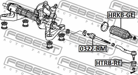 Febest 0322-RM - Aksiālais šarnīrs, Stūres šķērsstiepnis ps1.lv