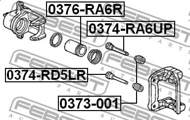 Febest 0376-RA6R - Virzulis, Bremžu suports ps1.lv