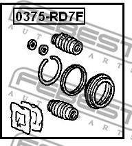 Febest 0375-RD7F - Remkomplekts, Bremžu suports ps1.lv