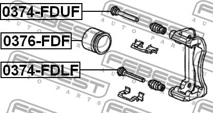 Febest 0376-FDF - Virzulis, Bremžu suports ps1.lv