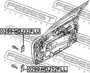 Febest 0299-HDJ32FLL - Durvju šarnīrs ps1.lv