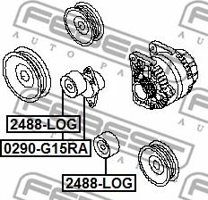 Febest 0290-G15RA - Siksnas spriegotājs, Ķīļsiksna ps1.lv