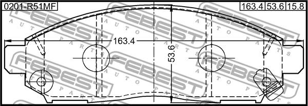 Febest 0201-R51MF - Bremžu uzliku kompl., Disku bremzes ps1.lv