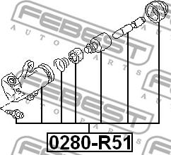 Febest 0280-R51 - Darba cilindrs, Sajūgs ps1.lv