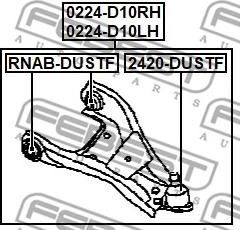 Febest 0224-D10RH - Neatkarīgās balstiekārtas svira, Riteņa piekare ps1.lv