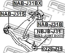 Febest NAB-J31B - Piekare, Šķērssvira ps1.lv