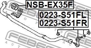 Febest 0223-S51FR - Stiepnis / Atsaite, Stabilizators ps1.lv