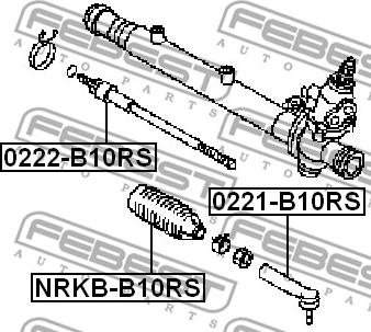 Febest 0222-B10RS - Aksiālais šarnīrs, Stūres šķērsstiepnis ps1.lv