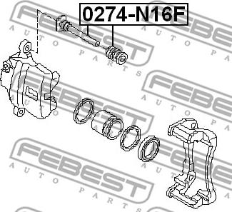 Febest 0274-N16F - Vadīkla, Bremžu suports ps1.lv