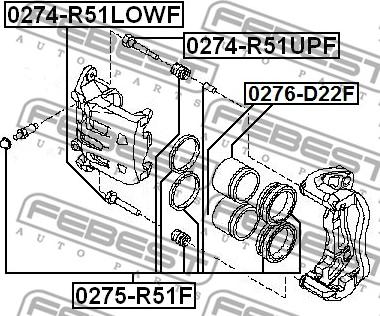 Febest 0274-R51LOWF - Vadīkla, Bremžu suports ps1.lv