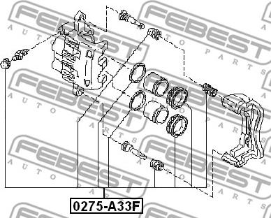 Febest 0275-A33F - Remkomplekts, Bremžu suports ps1.lv