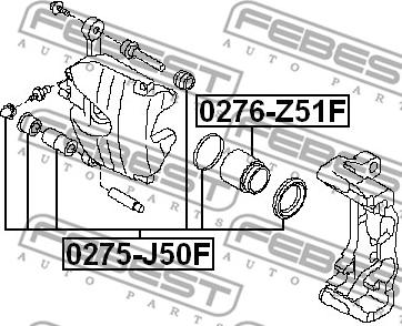 Febest 0276-Z51F - Virzulis, Bremžu suports ps1.lv