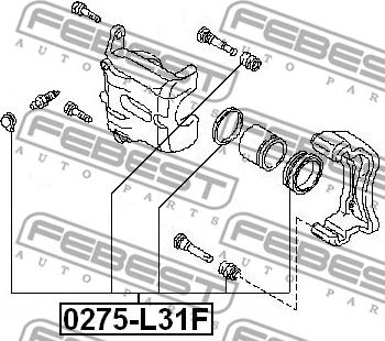 Febest 0275-L31F - Remkomplekts, Bremžu suports ps1.lv