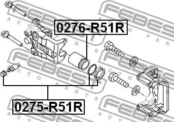 Febest 0275-R51R - Remkomplekts, Bremžu suports ps1.lv