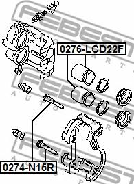 Febest 0276-LCD22F - Virzulis, Bremžu suports ps1.lv