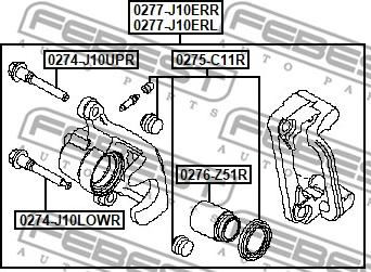 Febest 0277-J10ERR - Bremžu suports ps1.lv