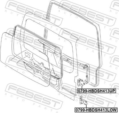 Febest 0799-HBDSH413UP - Durvju šarnīrs ps1.lv