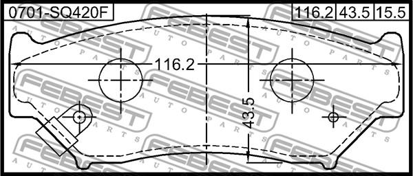 Febest 0701-SQ420F - Bremžu uzliku kompl., Disku bremzes ps1.lv