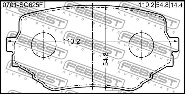 Febest 0701-SQ625F - Bremžu uzliku kompl., Disku bremzes ps1.lv