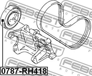 Febest 0787-RH418 - Parazīt / Vadrullītis, Ķīļrievu siksna ps1.lv