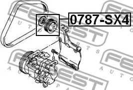 Febest 0787-SX4 - Parazīt / Vadrullītis, Ķīļrievu siksna ps1.lv