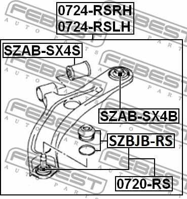 Febest SZAB-SX4B - Piekare, Šķērssvira ps1.lv