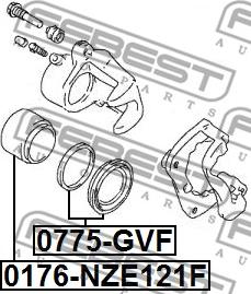 Febest 0775-GVF - Remkomplekts, Bremžu suports ps1.lv