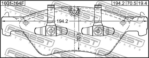 Febest 1601-164F - Bremžu uzliku kompl., Disku bremzes ps1.lv