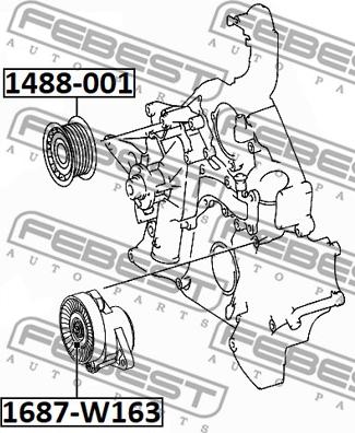 Febest 1687-W163 - Parazīt / Vadrullītis, Ķīļrievu siksna ps1.lv