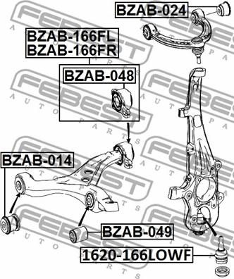 Febest BZAB-024 - Piekare, Šķērssvira ps1.lv