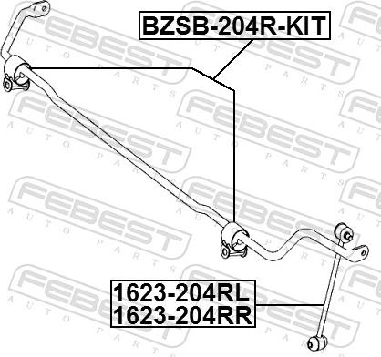 Febest 1623-204RR - Stiepnis / Atsaite, Stabilizators ps1.lv