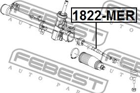 Febest 1822-MER - Aksiālais šarnīrs, Stūres šķērsstiepnis ps1.lv