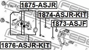 Febest 1875-ASJR - Remkomplekts, Bremžu suports ps1.lv