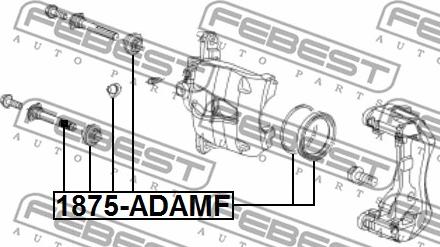 Febest 1875-ADAMF - Remkomplekts, Bremžu suports ps1.lv