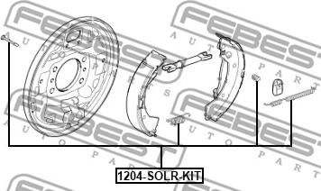 Febest 1204-SOLR-KIT - Piederumu komplekts, Stāvbremzes mehānisma bremžu loks ps1.lv